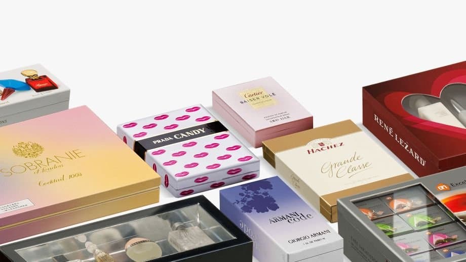 A range of custom-printed packaging