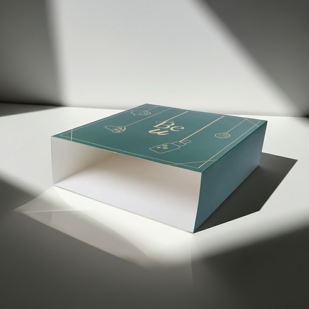 Minimalist custom box sleeve with decorative design