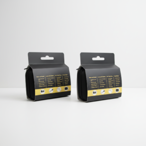 custom sleeves with hang tab packaging