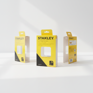 Tab Lock Packaging Sleeves - Three yellow packaging sleeves displayed