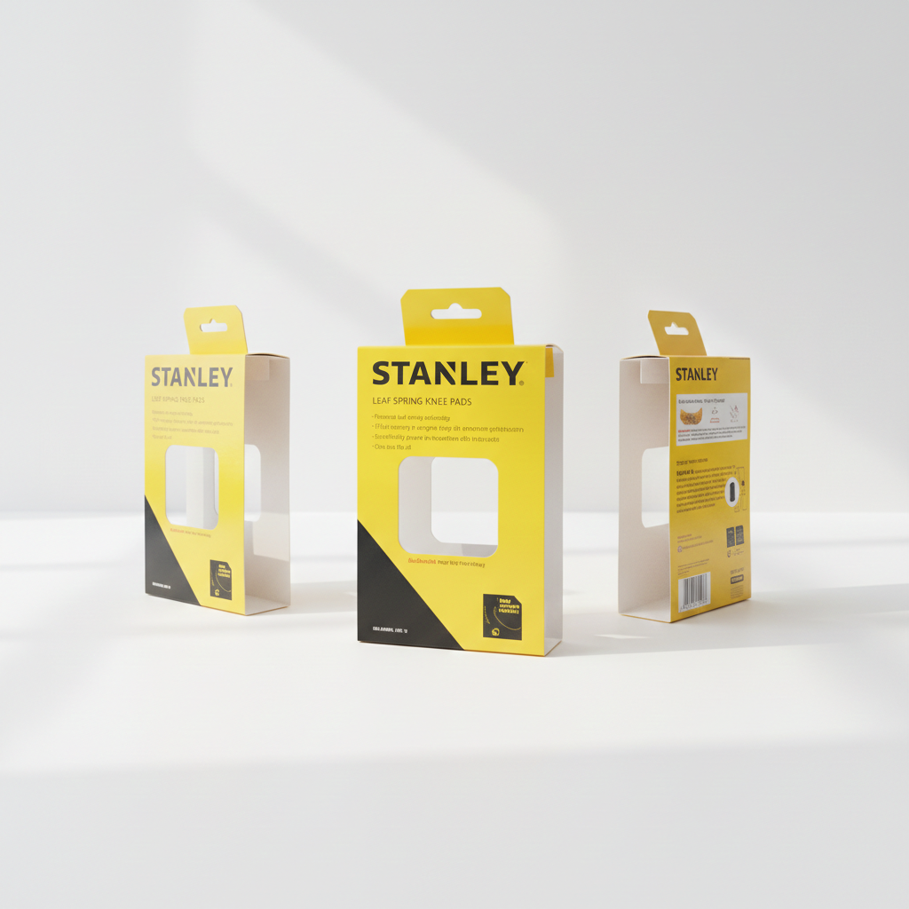Tab Lock Packaging Sleeves - Three yellow packaging sleeves displayed